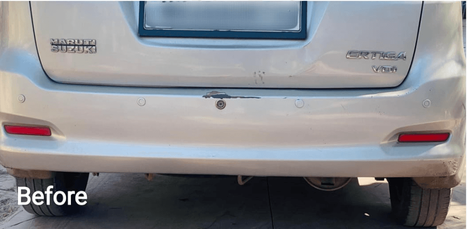 Rear Bumper Dent & Paint Repair - Before